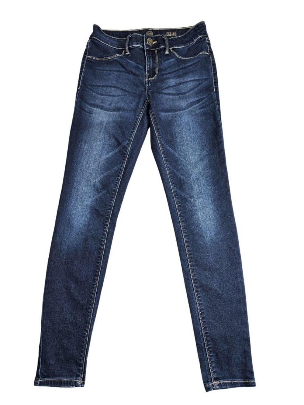 SO Jegging Jeans Juniors 7 Blue Dark Wash Mid Rise Stretch Denim Skinny Fit